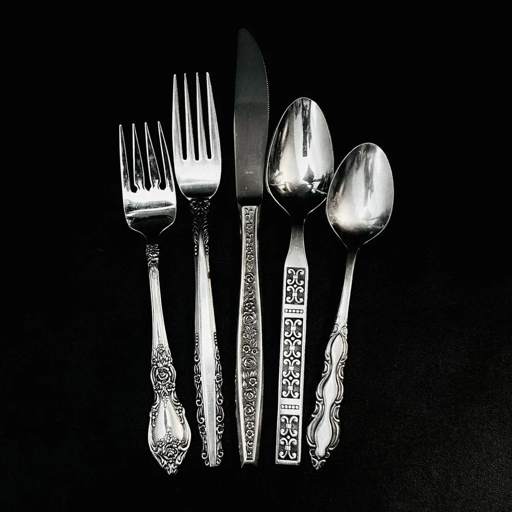 40 Vtg Stainless Flatware Mismatched Japan EKCO National Interpur Oneida Mixed